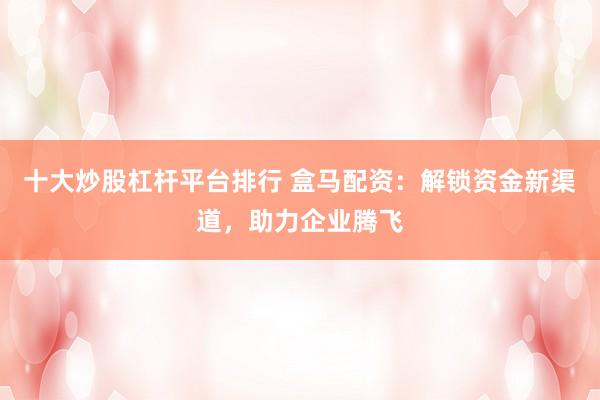十大炒股杠杆平台排行 盒马配资：解锁资金新渠道，助力企业腾飞