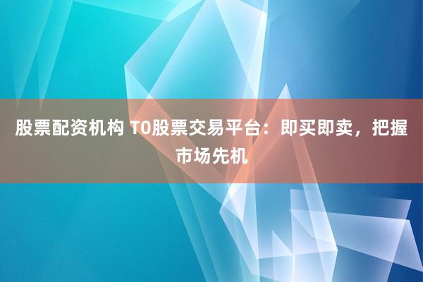 股票配资机构 T0股票交易平台：即买即卖，把握市场先机