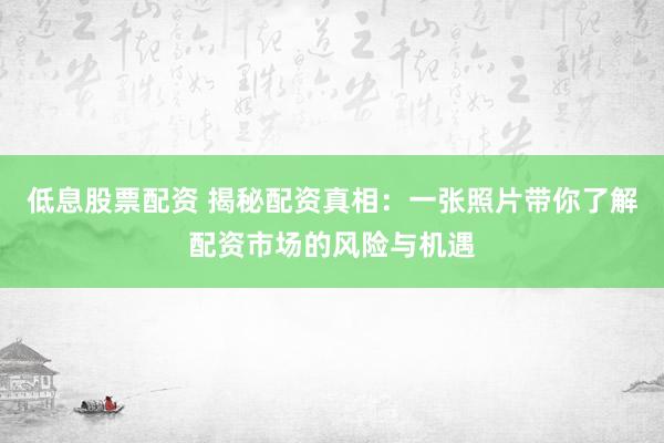 低息股票配资 揭秘配资真相：一张照片带你了解配资市场的风险与机遇