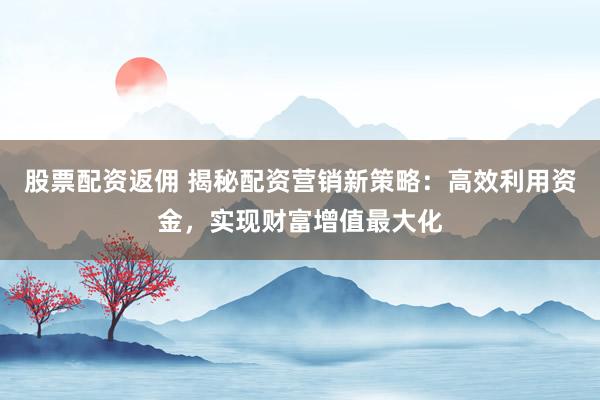 股票配资返佣 揭秘配资营销新策略：高效利用资金，实现财富增值最大化