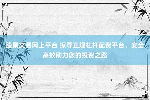 股票交易网上平台 探寻正规杠杆配资平台，安全高效助力您的投资之路