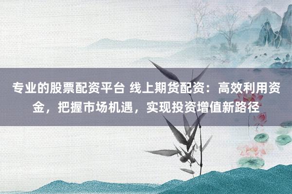 专业的股票配资平台 线上期货配资：高效利用资金，把握市场机遇，实现投资增值新路径