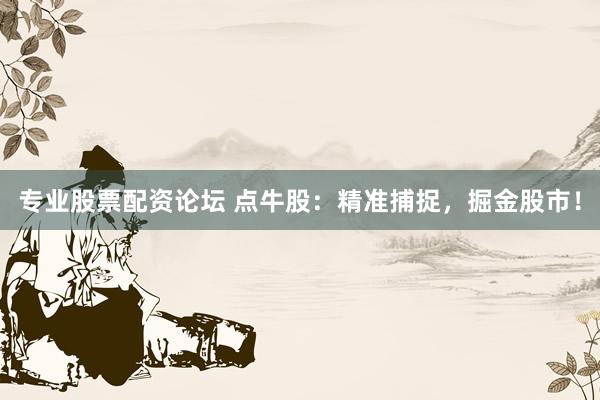 专业股票配资论坛 点牛股：精准捕捉，掘金股市！