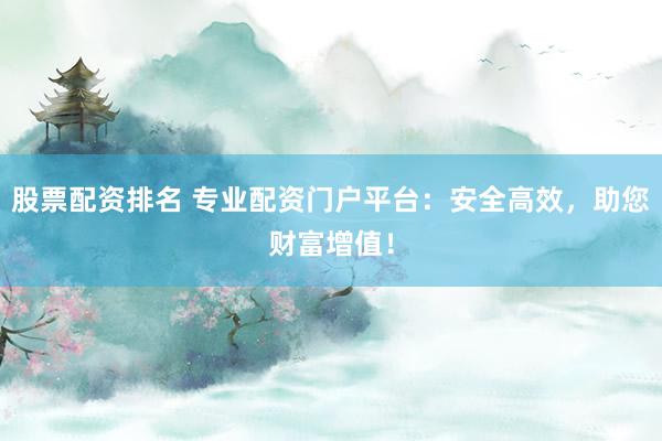 股票配资排名 专业配资门户平台：安全高效，助您财富增值！