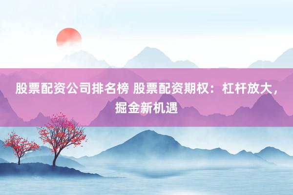 股票配资公司排名榜 股票配资期权：杠杆放大，掘金新机遇