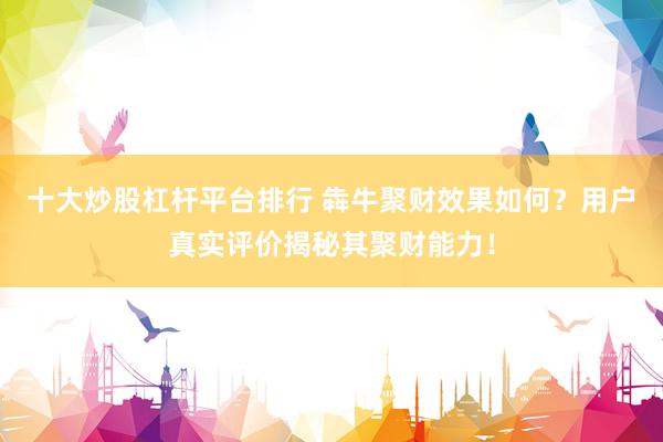 十大炒股杠杆平台排行 犇牛聚财效果如何？用户真实评价揭秘其聚财能力！