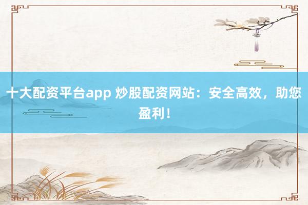 十大配资平台app 炒股配资网站:安全高效,助您盈利!