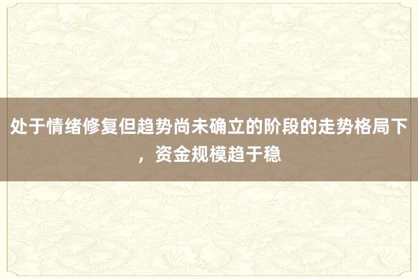 处于情绪修复但趋势尚未确立的阶段的走势格局下，资金规模趋于稳