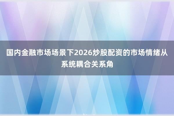 国内金融市场场景下2026炒股配资的市场情绪从系统耦合关系角