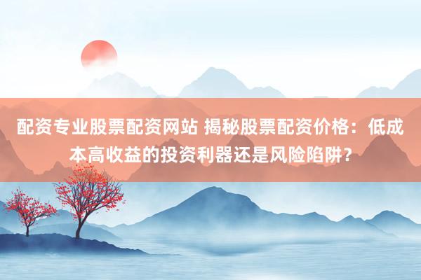配资专业股票配资网站 揭秘股票配资价格：低成本高收益的投资利器还是风险陷阱？